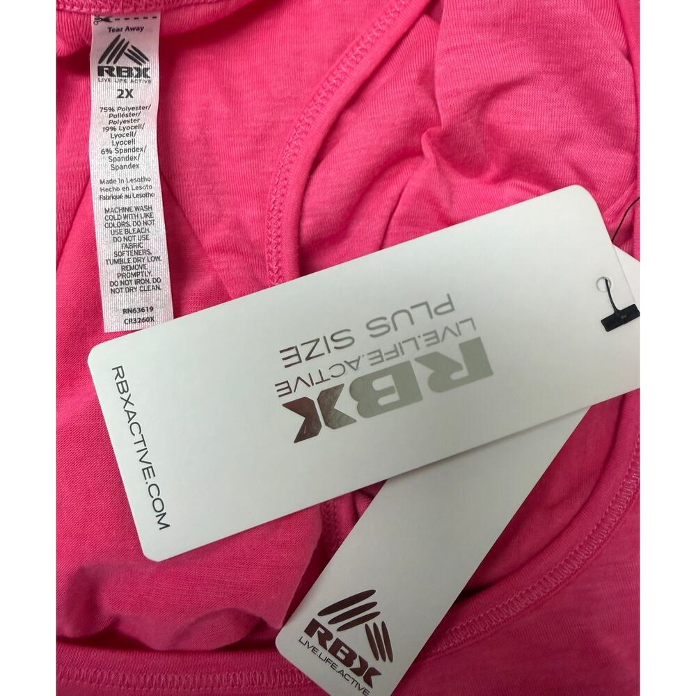 RBX Active Womens Pink Tank Top 2X Plus Size Workout Gym Athletic Scoop NWT New - Picture 6 of 8